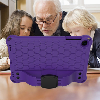 For iPad mini 5 / 4 / 3 / 2 /1 Honeycomb Design EVA + PC Four Corner Anti Falling Flat Protective Shell With Straps(Purple+Black) - iPad Mini 4 & 3 & 2 & 1 Cases by buy2fix | Online Shopping UK | buy2fix