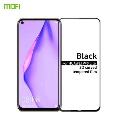 For Huawei P40 Lite MOFI 9H 3D Explosion-proof Curved Screen Tempered Glass Film(Black) - Huawei Tempered Glass by MOFI | Online Shopping UK | buy2fix