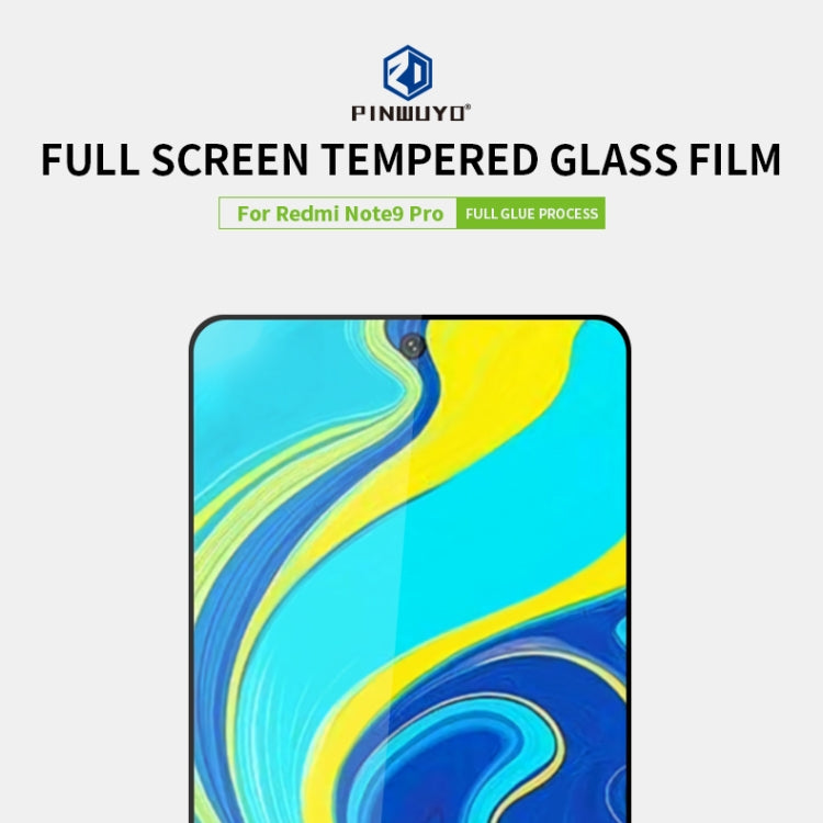 For RedMi Note9 pro PINWUYO 9H 2.5D Full Screen Tempered Glass Film(Black) -  by PINWUYO | Online Shopping UK | buy2fix