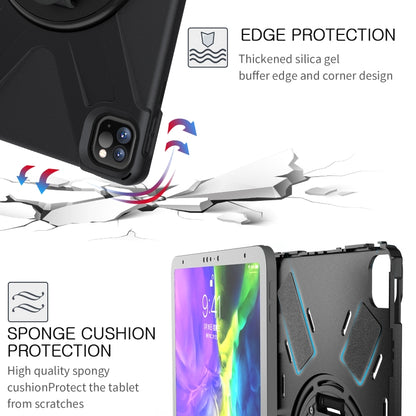 For iPad Pro 11 2022 / 2020 360 Degree Rotation PC + Silicone Protective Tablet Case with Holder & Hand-strap(Light Green) - iPad Pro 11 (2022/2021) Cases by buy2fix | Online Shopping UK | buy2fix