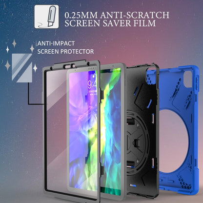 For iPad Pro 11 2022 / 2020 360 Degree Rotation PC + Silicone Protective Tablet Case with Holder & Hand-strap(Light Green) - iPad Pro 11 (2022/2021) Cases by buy2fix | Online Shopping UK | buy2fix