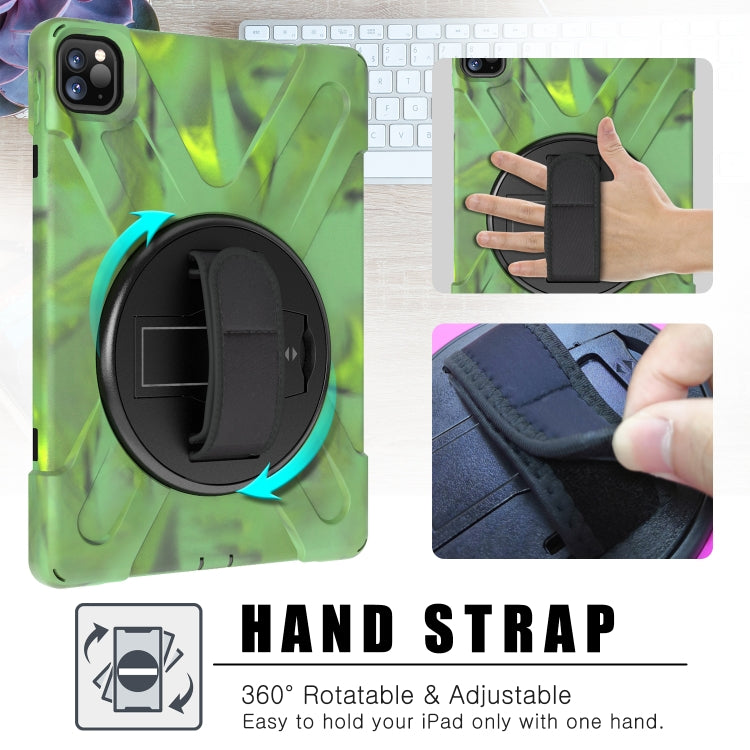 For iPad Pro 11 2022 / 2020 360 Degree Rotation PC + Silicone Protective Tablet Case with Holder & Hand-strap(Light Green) - iPad Pro 11 (2022/2021) Cases by buy2fix | Online Shopping UK | buy2fix