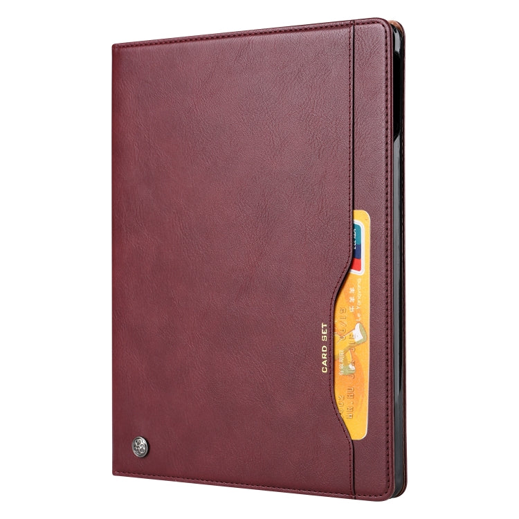 For iPad Pro 12.9 2022 / 2021 / 2020 Knead Skin Texture Horizontal Flip Leather Tablet Case(Wine Red) - iPad Pro 12.9 (2020) Cases by buy2fix | Online Shopping UK | buy2fix