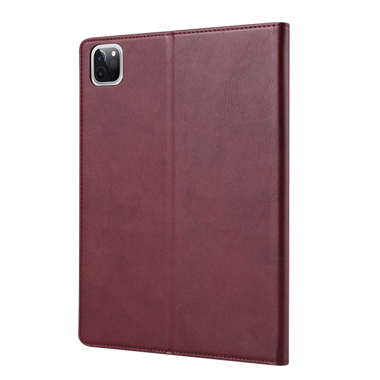 For iPad Pro 12.9 2022 / 2021 / 2020 Knead Skin Texture Horizontal Flip Leather Tablet Case(Wine Red) - iPad Pro 12.9 (2020) Cases by buy2fix | Online Shopping UK | buy2fix