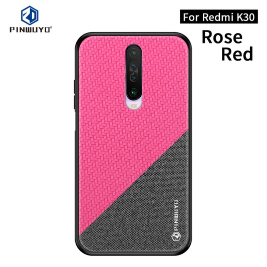 For Xiaomi  RedMi K30 PINWUYO Rong Series  Shockproof PC + TPU+ Chemical Fiber Cloth Protective Cover(Red) - Xiaomi Cases by PINWUYO | Online Shopping UK | buy2fix