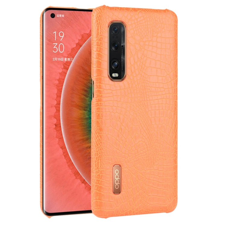 For Oppo Find X2 Pro Shockproof Crocodile Texture PC + PU Case(Orange) - OPPO Cases by buy2fix | Online Shopping UK | buy2fix