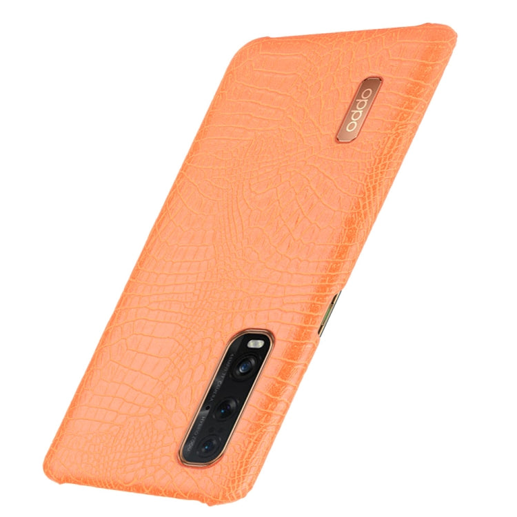 For Oppo Find X2 Pro Shockproof Crocodile Texture PC + PU Case(Orange) - OPPO Cases by buy2fix | Online Shopping UK | buy2fix