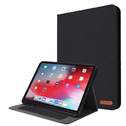 For iPad Pro 11(2020) Horizontal Flip TPU + Fabric PU Leather Protective Tablet Case with Name Card Clip(Black) - iPad Pro 11 (2020) Cases by buy2fix | Online Shopping UK | buy2fix