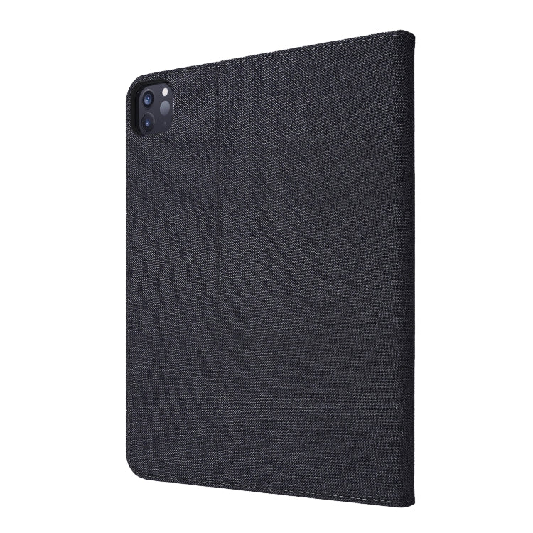 For iPad Pro 11(2020) Horizontal Flip TPU + Fabric PU Leather Protective Tablet Case with Name Card Clip(Black) - iPad Pro 11 (2020) Cases by buy2fix | Online Shopping UK | buy2fix