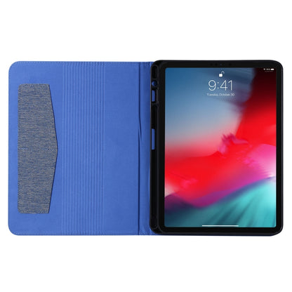 For iPad Pro 11(2020) Horizontal Flip TPU + Fabric PU Leather Protective Tablet Case with Name Card Clip(Deep Blue) - iPad Pro 11 (2020) Cases by buy2fix | Online Shopping UK | buy2fix