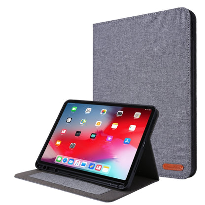 For iPad Pro 11(2020) Horizontal Flip TPU + Fabric PU Leather Protective Tablet Case with Name Card Clip(Gray) - iPad Pro 11 (2020) Cases by buy2fix | Online Shopping UK | buy2fix
