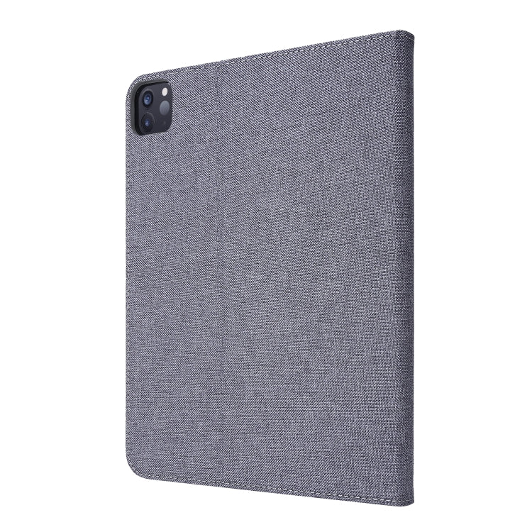 For iPad Pro 11(2020) Horizontal Flip TPU + Fabric PU Leather Protective Tablet Case with Name Card Clip(Gray) - iPad Pro 11 (2020) Cases by buy2fix | Online Shopping UK | buy2fix