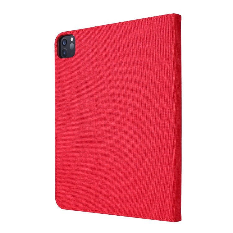 For iPad Pro 11(2020) Horizontal Flip TPU + Fabric PU Leather Protective Tablet Case with Name Card Clip(Red) - iPad Pro 11 (2020) Cases by buy2fix | Online Shopping UK | buy2fix