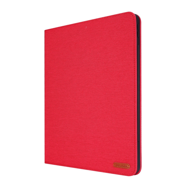 For iPad Pro 12.9(2020) Horizontal Flip TPU + Fabric PU Leather Protective Case with Name Card Clip(Red) - iPad Pro 12.9 (2018) Cases by buy2fix | Online Shopping UK | buy2fix