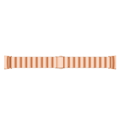 One Beads Slingshot Buckle Solid Stainless Steel Watch Band for Fitbit Charge 4(Rose Gold) - Watch Bands by buy2fix | Online Shopping UK | buy2fix