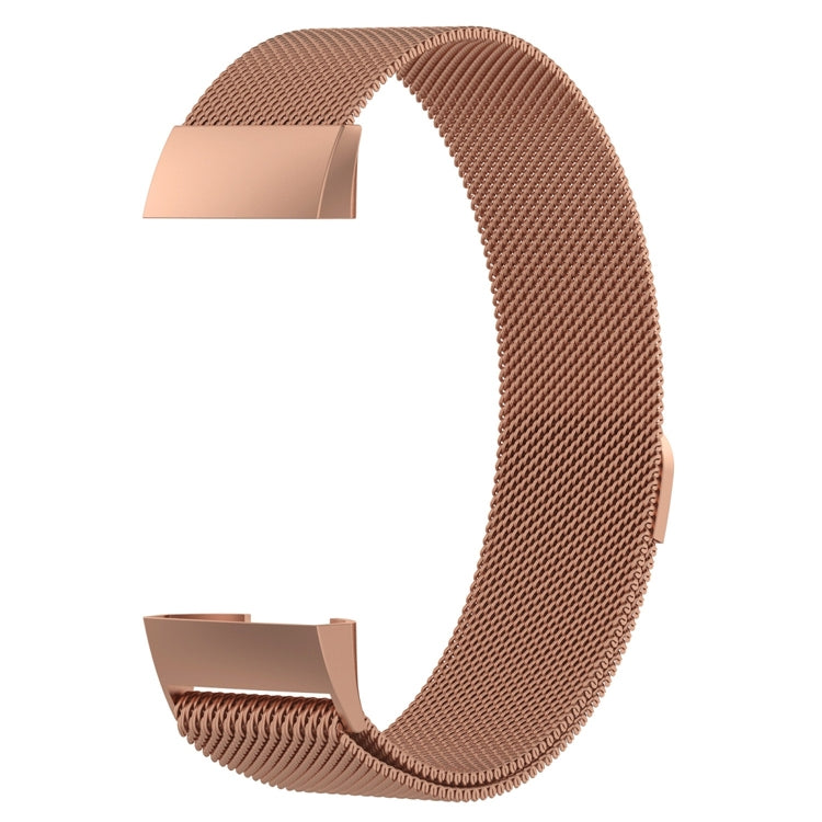 Stainless Steel Magnet Watch Band for FITBIT Charge 4 / 3 ，Small Size: 190x18mm(Rose Gold) - Watch Bands by buy2fix | Online Shopping UK | buy2fix