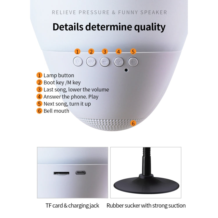 T6 Funny Bluetooth Speaker Flapping Relieve Stress Colorful Lights Soundbar Rubber Support TF Card - Desktop Speaker by buy2fix | Online Shopping UK | buy2fix