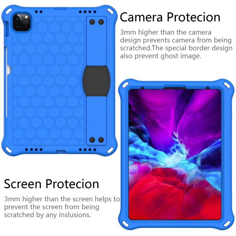 For iPad Pro 11 2020 Honeycomb Design EVA + PC Four Corner Anti Falling Flat Protective Shell With Straps(Blue+Black) - iPad Pro 11 (2020) Cases by buy2fix | Online Shopping UK | buy2fix