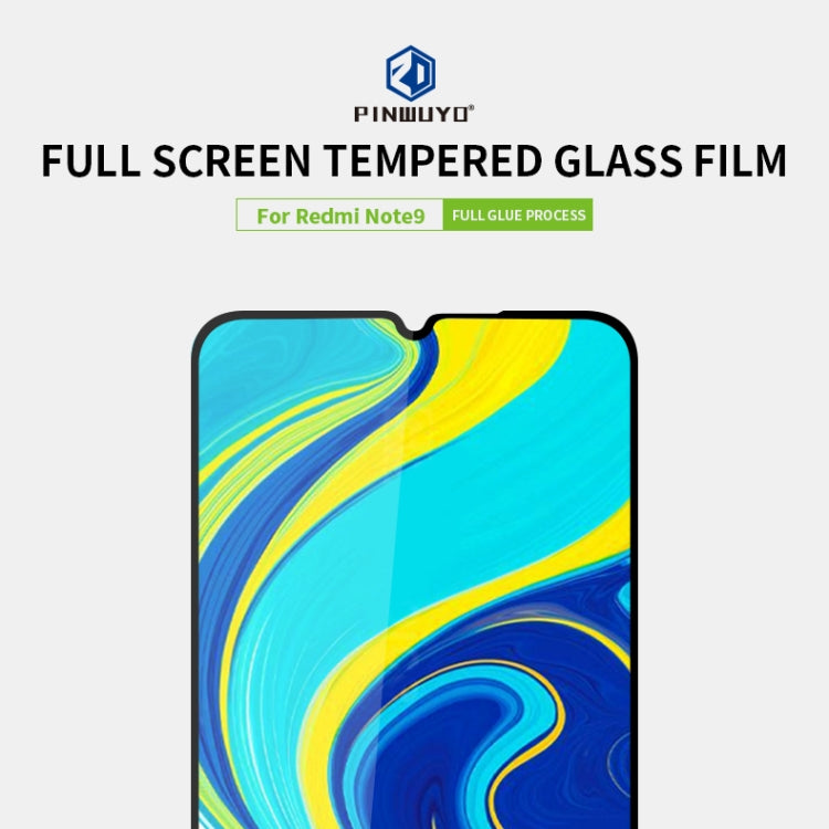 For Xiaomi Redmi Note9 PINWUYO 9H 2.5D Full Screen Tempered Glass Film(Black) -  by PINWUYO | Online Shopping UK | buy2fix