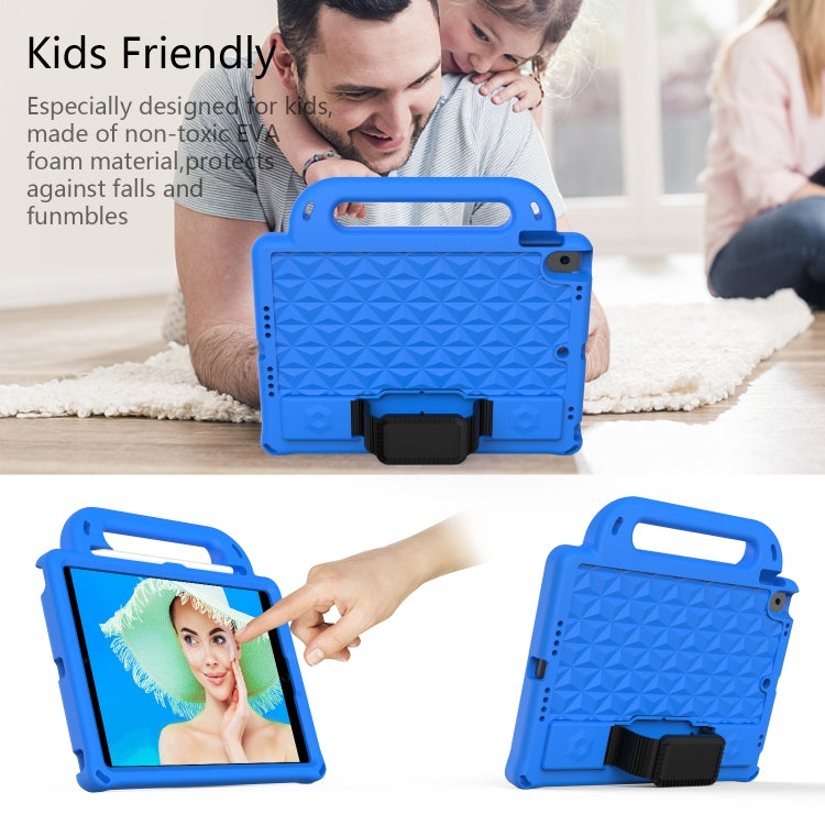 Diamond Texture Design EVA Children Shockproof Protective Case with Strap For iPad 10.2 2021 / 2020 / 2019 / Pro 10.5(Blue+Black) - iPad 10.2 Cases by buy2fix | Online Shopping UK | buy2fix