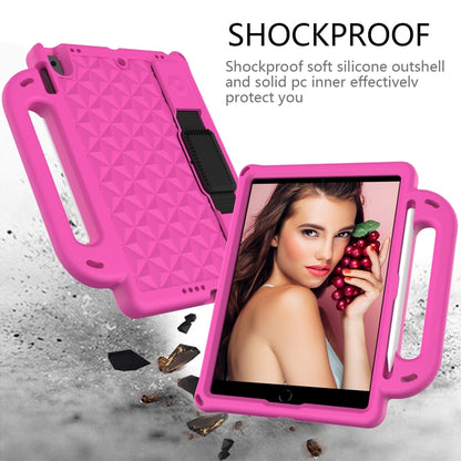 Diamond Texture Design EVA Children Shockproof Protective Case with Strap For iPad 10.2 2021 / 2020 / 2019 / Pro 10.5 (RoseRed+Black) - iPad 10.2 Cases by buy2fix | Online Shopping UK | buy2fix