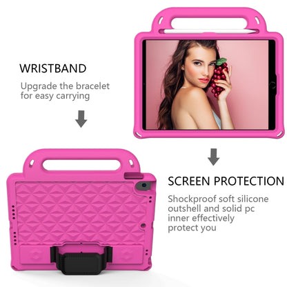 Diamond Texture Design EVA Children Shockproof Protective Case with Strap For iPad 10.2 2021 / 2020 / 2019 / Pro 10.5 (RoseRed+Black) - iPad 10.2 Cases by buy2fix | Online Shopping UK | buy2fix