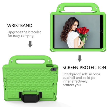 Diamond Texture Design EVA Children Shockproof Protective Case with Strap For iPad 10.2 2021 / 2020 / 2019 / Pro 10.5(Green+Black) - iPad 10.2 Cases by buy2fix | Online Shopping UK | buy2fix