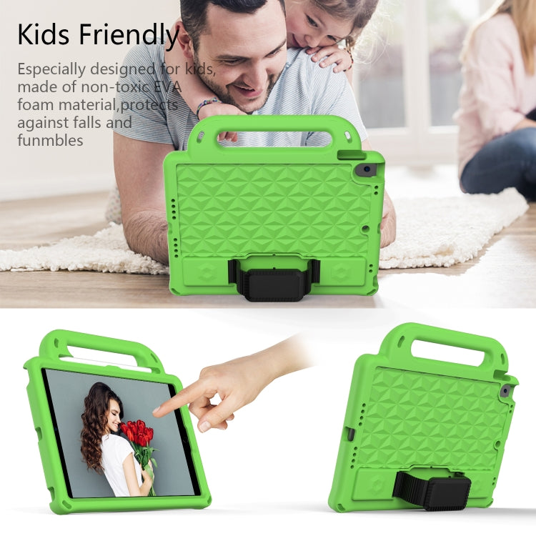 Diamond Texture Design EVA Children Shockproof Protective Case with Strap For iPad 10.2 2021 / 2020 / 2019 / Pro 10.5(Green+Black) - iPad 10.2 Cases by buy2fix | Online Shopping UK | buy2fix
