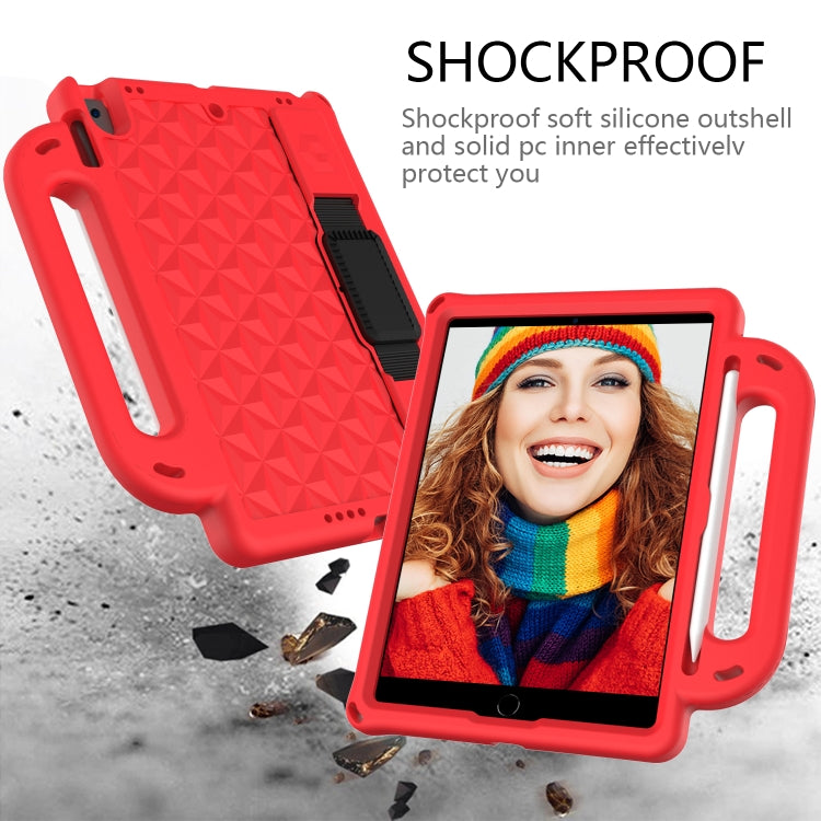 Diamond Texture Design EVA Children Shockproof Protective Case with Strap For iPad 10.2 2021 / 2020 / 2019 / Pro 10.5(Red+Black) - iPad 10.2 Cases by buy2fix | Online Shopping UK | buy2fix
