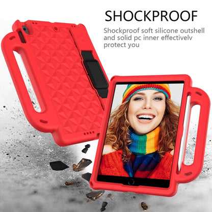 Diamond Texture Design EVA Children Shockproof Protective Case with Strap For iPad 10.2 2021 / 2020 / 2019 / Pro 10.5(Red+Black) - iPad 10.2 Cases by buy2fix | Online Shopping UK | buy2fix