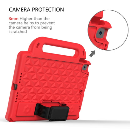 Diamond Texture Design EVA Children Shockproof Protective Case with Strap For iPad 10.2 2021 / 2020 / 2019 / Pro 10.5(Red+Black) - iPad 10.2 Cases by buy2fix | Online Shopping UK | buy2fix
