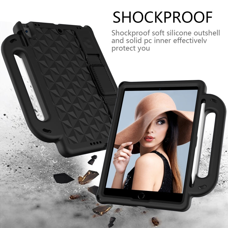 Diamond Texture Design EVA Children Shockproof Protective Case with Strap For iPad 10.2 2021 / 2020 / 2019 / Pro 10.5(Black) - iPad 10.2 Cases by buy2fix | Online Shopping UK | buy2fix