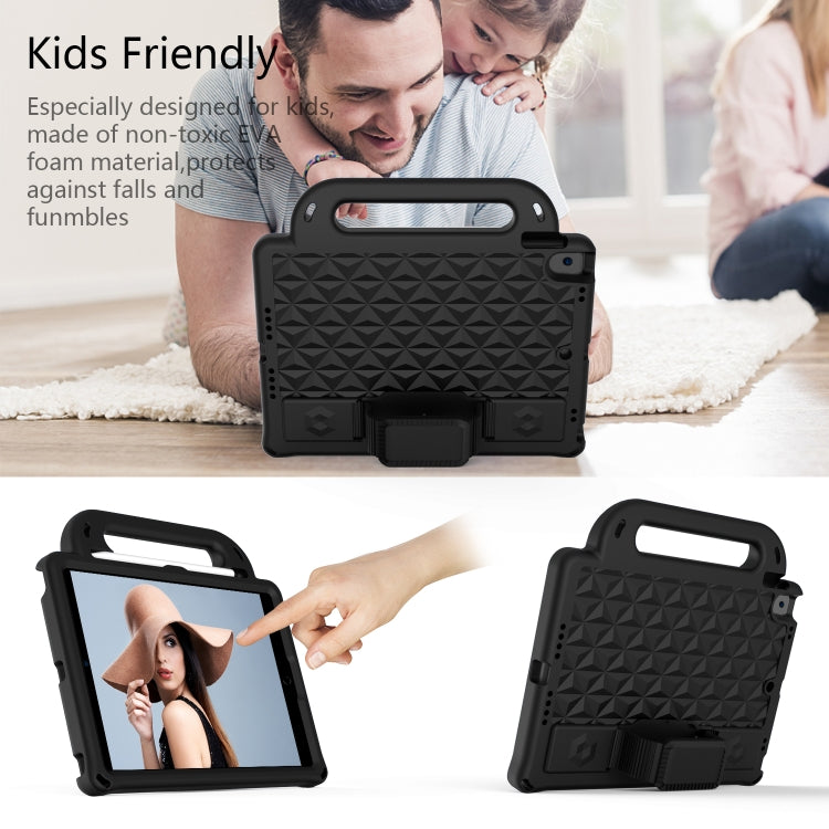 Diamond Texture Design EVA Children Shockproof Protective Case with Strap For iPad 10.2 2021 / 2020 / 2019 / Pro 10.5(Black) - iPad 10.2 Cases by buy2fix | Online Shopping UK | buy2fix