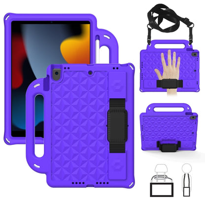 Diamond Texture Design EVA Children Shockproof Protective Case with Strap For iPad 10.2 2021 / 2020 / 2019 / Pro 10.5(Purple+Black) - iPad 10.2 Cases by buy2fix | Online Shopping UK | buy2fix