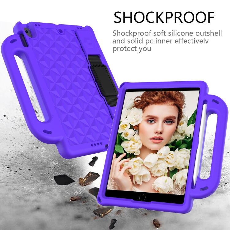 Diamond Texture Design EVA Children Shockproof Protective Case with Strap For iPad 10.2 2021 / 2020 / 2019 / Pro 10.5(Purple+Black) - iPad 10.2 Cases by buy2fix | Online Shopping UK | buy2fix