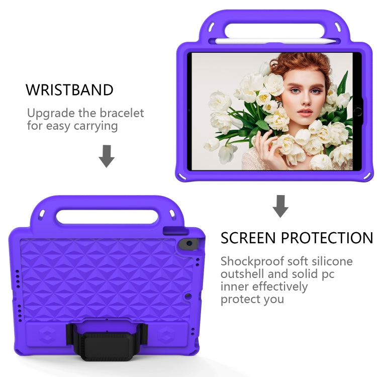 Diamond Texture Design EVA Children Shockproof Protective Case with Strap For iPad 10.2 2021 / 2020 / 2019 / Pro 10.5(Purple+Black) - iPad 10.2 Cases by buy2fix | Online Shopping UK | buy2fix