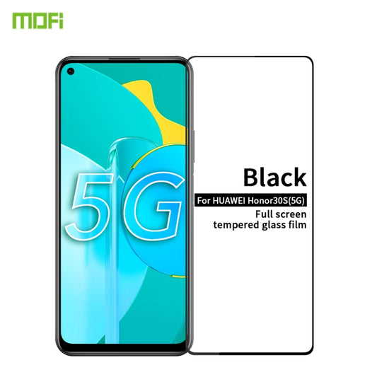 For Huawei Honor 30S 5G MOFI 9H 2.5D Full Screen Tempered Glass Film(Black) - Honor Tempered Glass by MOFI | Online Shopping UK | buy2fix