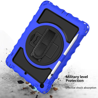 For iPad 10.2 360 Degree Rotating Case with Pencil Holder, Kickstand Shockproof Heavy Duty with Shoulder Strap,Hand Strap(Blue) - iPad 10.2 Cases by buy2fix | Online Shopping UK | buy2fix