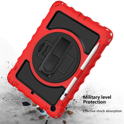 For iPad 10.2 360 Degree Rotating Case with Pencil Holder, Kickstand Shockproof Heavy Duty with Shoulder Strap,Hand Strap(Red) - iPad 10.2 Cases by buy2fix | Online Shopping UK | buy2fix