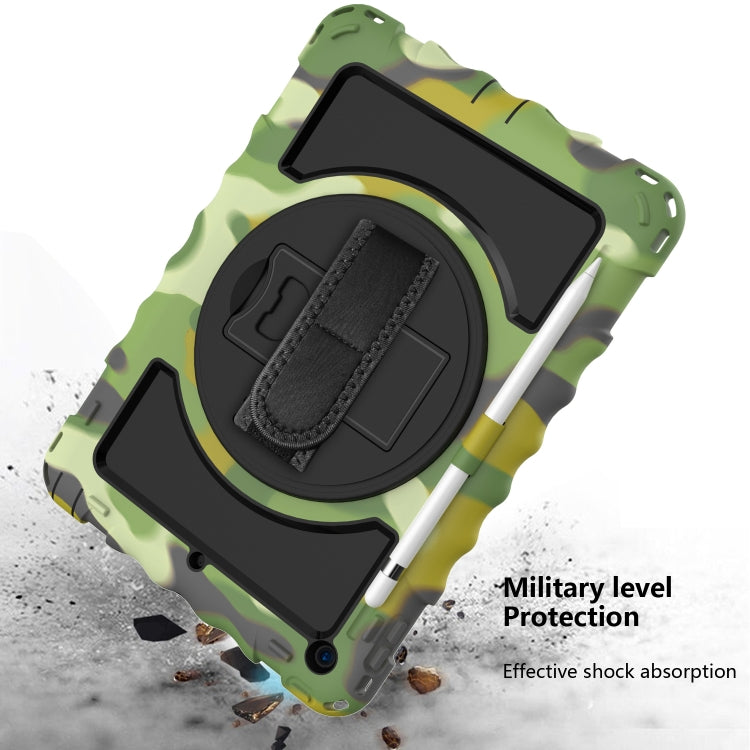 For iPad 10.2 360 Degree Rotating Case with Pencil Holder, Kickstand Shockproof Heavy Duty with Shoulder Strap,Hand Strap(Camouflage) - iPad 10.2 Cases by buy2fix | Online Shopping UK | buy2fix