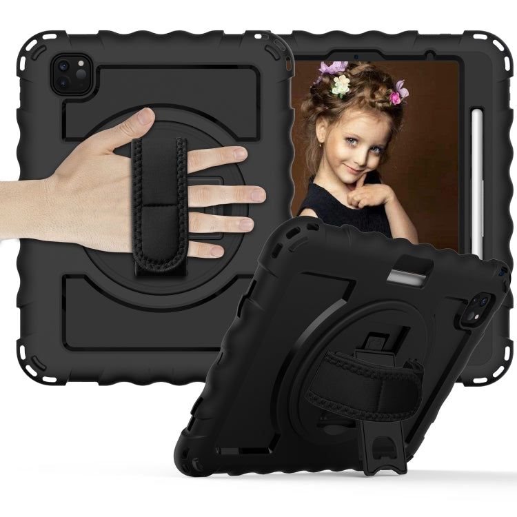For iPad Pro 11 (2020) PC + Silicone Shockproof Combination Tablet Case with 360 Degree Rotating Holder & Handle(Black) - iPad Pro 11 (2020) Cases by buy2fix | Online Shopping UK | buy2fix