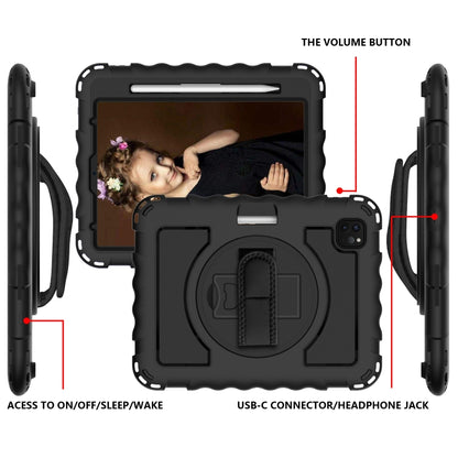 For iPad Pro 11 (2020) PC + Silicone Shockproof Combination Tablet Case with 360 Degree Rotating Holder & Handle(Black) - iPad Pro 11 (2020) Cases by buy2fix | Online Shopping UK | buy2fix