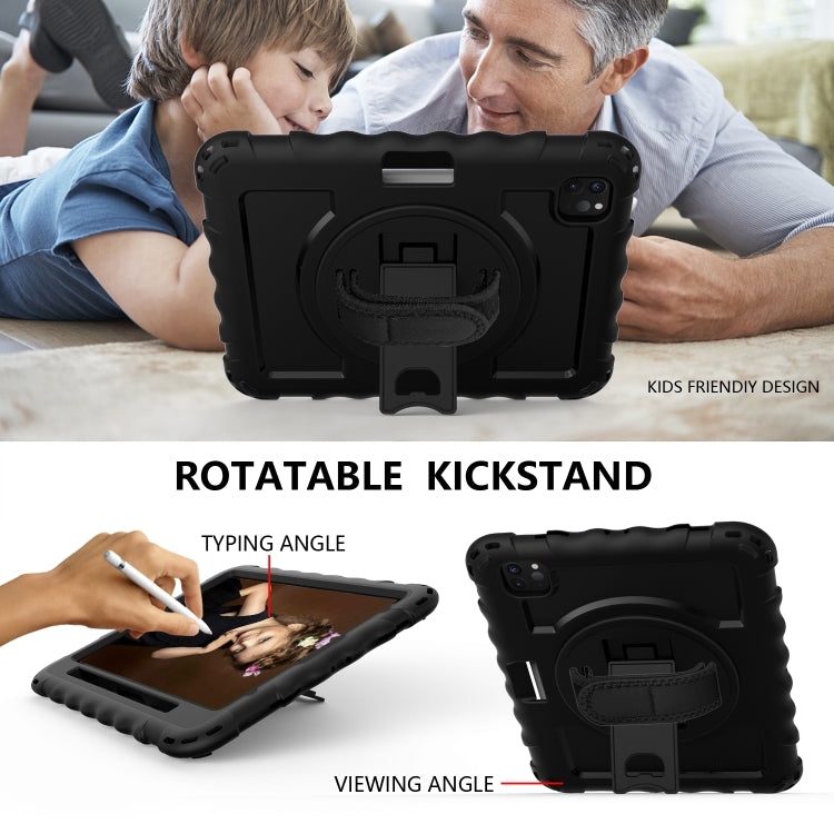 For iPad Pro 11 (2020) PC + Silicone Shockproof Combination Tablet Case with 360 Degree Rotating Holder & Handle(Black) - iPad Pro 11 (2020) Cases by buy2fix | Online Shopping UK | buy2fix