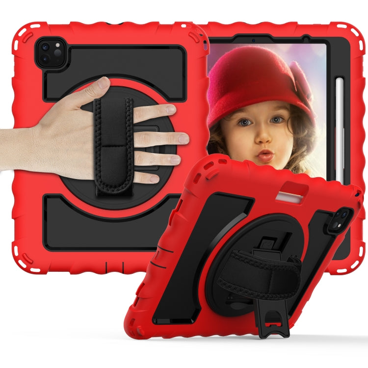 For iPad Pro 11 (2020) PC + Silicone Shockproof Combination Tablet Case with 360 Degree Rotating Holder & Handle(Red) - iPad Pro 11 (2020) Cases by buy2fix | Online Shopping UK | buy2fix