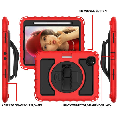 For iPad Pro 11 (2020) PC + Silicone Shockproof Combination Tablet Case with 360 Degree Rotating Holder & Handle(Red) - iPad Pro 11 (2020) Cases by buy2fix | Online Shopping UK | buy2fix