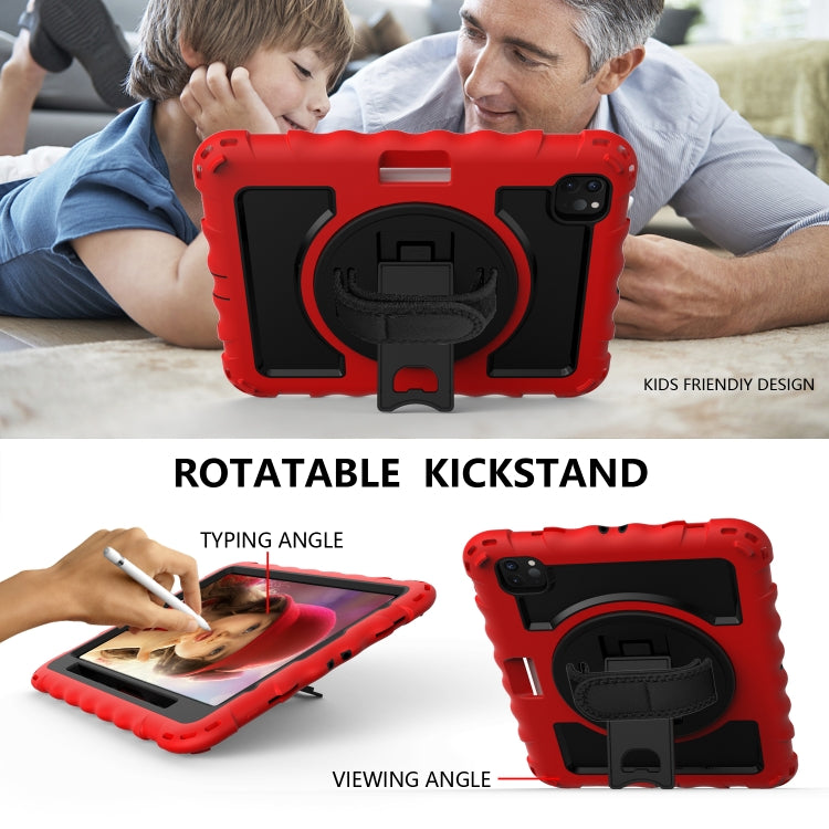 For iPad Pro 11 (2020) PC + Silicone Shockproof Combination Tablet Case with 360 Degree Rotating Holder & Handle(Red) - iPad Pro 11 (2020) Cases by buy2fix | Online Shopping UK | buy2fix