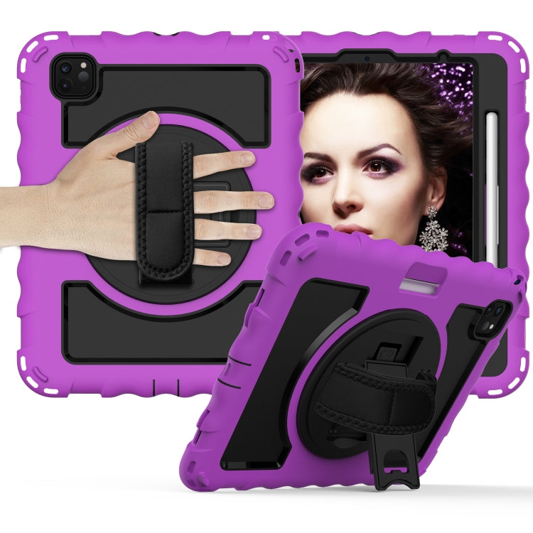For iPad Pro 11 (2020) PC + Silicone Shockproof Combination Tablet Case with 360 Degree Rotating Holder & Handle(Purple) - iPad Pro 11 (2020) Cases by buy2fix | Online Shopping UK | buy2fix