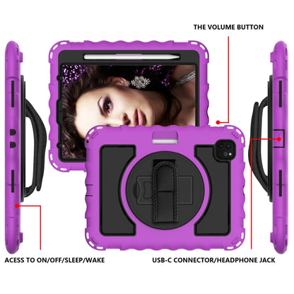 For iPad Pro 11 (2020) PC + Silicone Shockproof Combination Tablet Case with 360 Degree Rotating Holder & Handle(Purple) - iPad Pro 11 (2020) Cases by buy2fix | Online Shopping UK | buy2fix