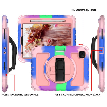 For iPad Pro 11 (2020) PC + Silicone Shockproof Combination Tablet Case with 360 Degree Rotating Holder & Handle(Colorful+Rose Gold) - iPad Pro 11 (2020) Cases by buy2fix | Online Shopping UK | buy2fix
