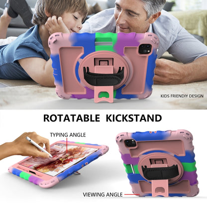 For iPad Pro 11 (2020) PC + Silicone Shockproof Combination Tablet Case with 360 Degree Rotating Holder & Handle(Colorful+Rose Gold) - iPad Pro 11 (2020) Cases by buy2fix | Online Shopping UK | buy2fix